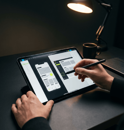 Pantallas de una app web en diseño