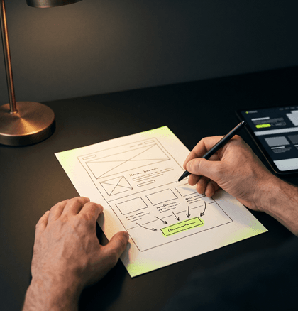 Boceto de la estructura de una landing page